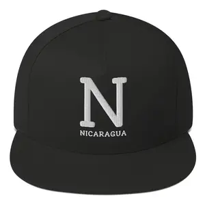 Puff Embroidered Nicaragua Flat Bill Cap | Nicaragua Cap Gift for Him | Nicaraguan Culture Gift | Father's Day Gift