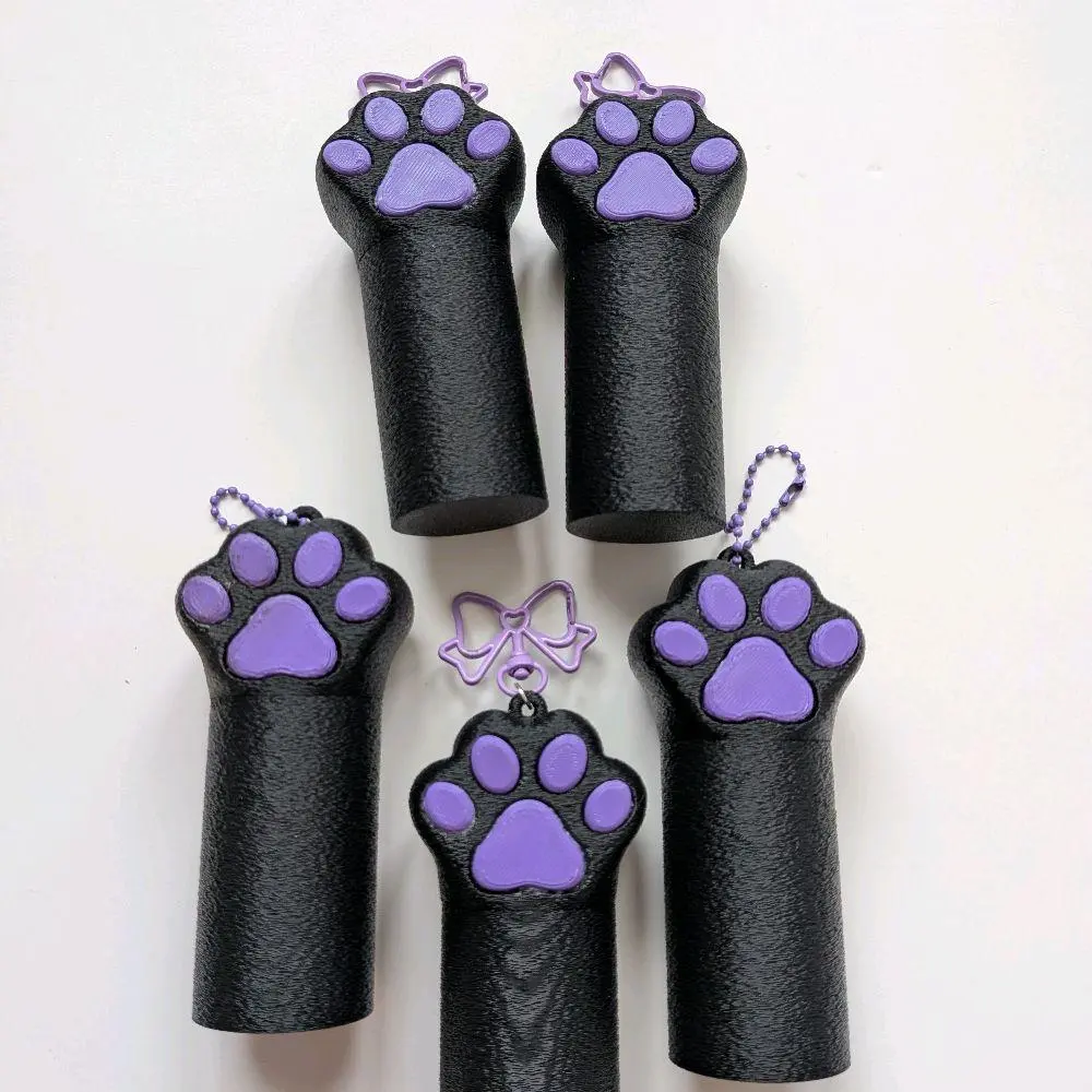 Black Cat Paw Chapstick Holder | Lip Balm & Lip Gloss Keychain | Cute 3D Printed Paw Container | Purse Charm | Gift for Cat Lovers l Lipstick Holder