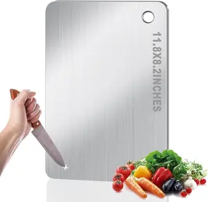 Titanium  Board for Kitchen, Stainless Non Stick Chopping Board, Upgrade Double Sided -Grade Titanium Board for Kitchen for Meat Cheese Vegetable (Small)