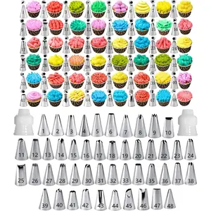 Cake Decorating Tips and Icing Piping Coupler With 48pcs Instructions