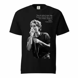Canserbero Lyrics Song Comfy Tee Pure Cotton Fabric Casual Streetstyle Soft-Washed T-Shirt Trendy Tops for Women for Men, Perfect Gift