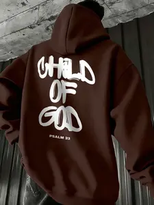 Child of God Psalm 23 Oversized Hoodie - Christian Streetwear for Men & Women | Soft Fleece-Lined, Drop-Shoulder Fit | Bold Graffiti Back Print, Minimal Chest Logo | Faith Lovers, Casual & Church Wear | Black/Brown/Pink