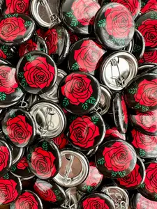 Pin Back Button - Rose