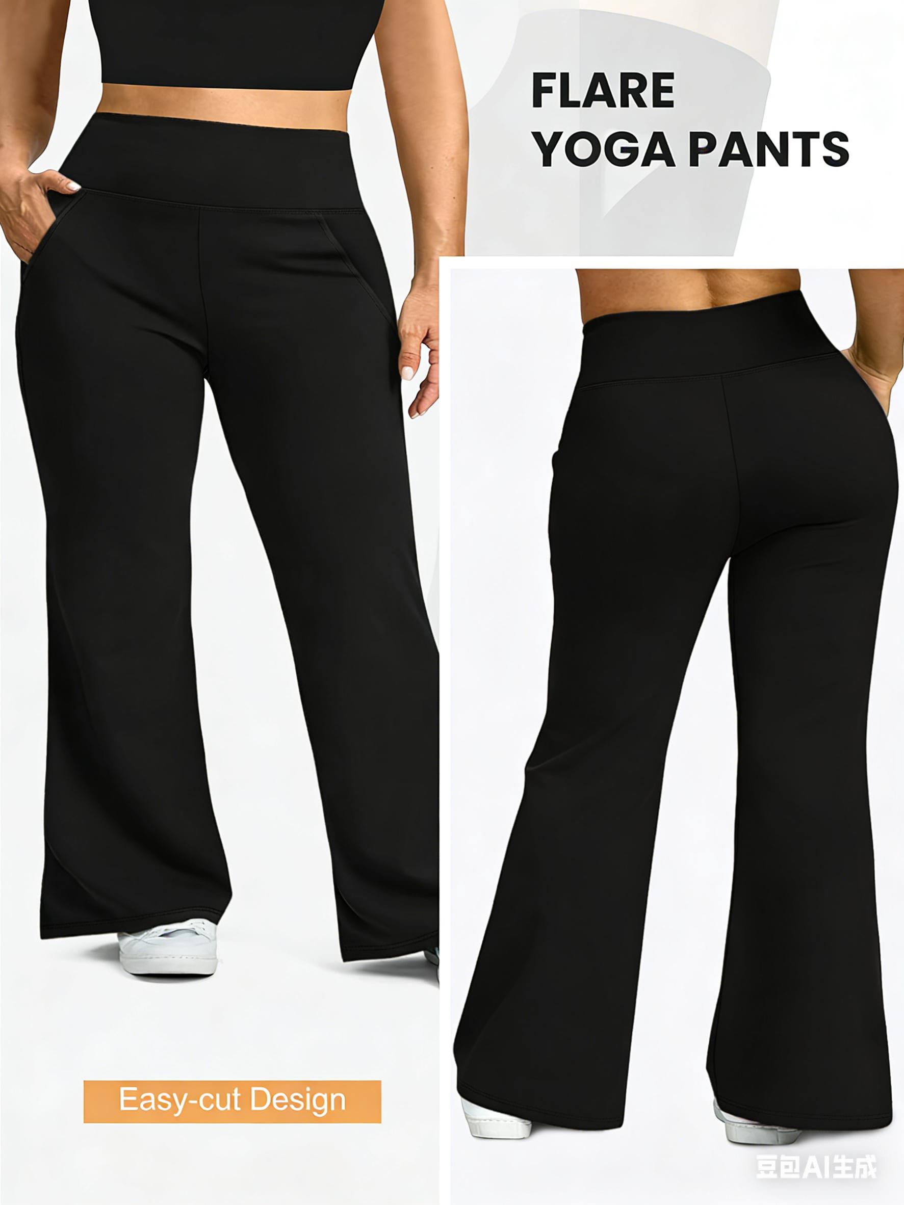 3pcs Set - Plus Size High-Waisted Flared Pants with Diagonal Pockets - Comfortable And Stretchy - New Autumn Style ,New Wide-leg Pants For Women In All Seasons, Casual Hip-lifting High-waist Stretch Pants, Loose Flared Pants Suitable For And Aerobics 3pcs Set - Plus Size High-Waisted Flared Pants with Diagonal Pockets - Comfortable And Stretchy - New Autumn Style ,New Wide-leg Pants For Women In All Seasons, Casual Hip-lifting High-waist Stretch Pants, Loose Flared Pants Suitable For And Aerobics