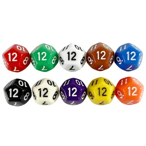 10pcs 12-Sided Dice Set, Polyhedral Dice, Solid Color Dices, Perfect Gift for Tabletop Game Players, Dnd Game Supplement, Ideal for Gamers