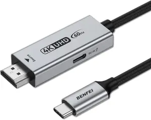 BENFEI HDMI to USB C Cable 6 feet 4K@60Hz, Unidirectional HDMI (Source) to USB-C (Display) Adapter for MacBook, Steam Deck, PS5/4, Nintendo Switch, AR/XR, Portable Monitors