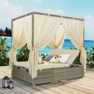 [SOIYELIFE] U_Sty Adjustab Sun Bed With Curtain,High Comfort,With 3 Colors