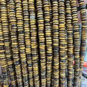 Best-selling 2x6mm premium tiger eye round disc spacer beads, crafted from high-end luxury materials, combining fashion aesthetics with elegant style.Suitable for various DIY jewelry projects, including bracelets, bangles, necklaces, earrings, ear studs,