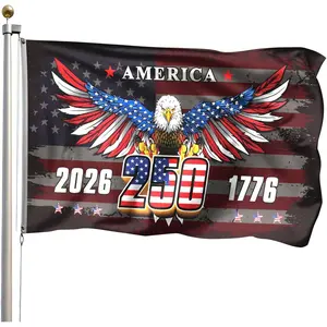 250 Years America Flag - Us 250th Anniversary Flag, 3x5 FT Flag with Grommets, 1776-2026 Patriotic Yard & House for 4th of July, for Outdoor, Front Door, Porch, Flagpole(Flagpole Not Included)