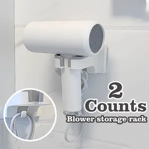 2 Counts Hair Dryer Holder, No Drill Wall Mount for Easy Installation