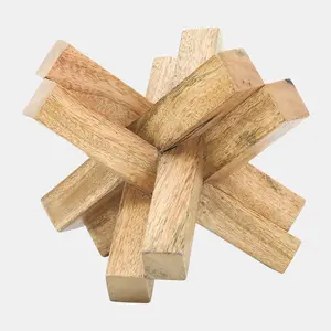 Sagebrook Home 17037 6 x 6 Wood Jack, Brown