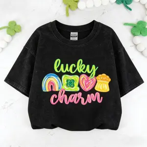 Colorful Shamrock Brushstroke TShirt Featuring Retro Rainbow Clover Graphic Perfect for St Patrick’s Day Irish Holiday Streetwear Vintage Lucky Outfit