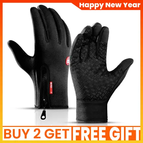 Winter Gloves Touch Screen Warm Gloves, Non-Slip Silicone Gel, Cold Weather Thermal Gloves, Windproof Cycling Driving Riding Bike, Full Finger Mittens