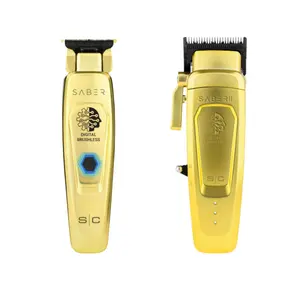 StyleCraft Saber 2.0 Cordless Modular Clipper & Gold Saber Trimmer SC405G+SC617M