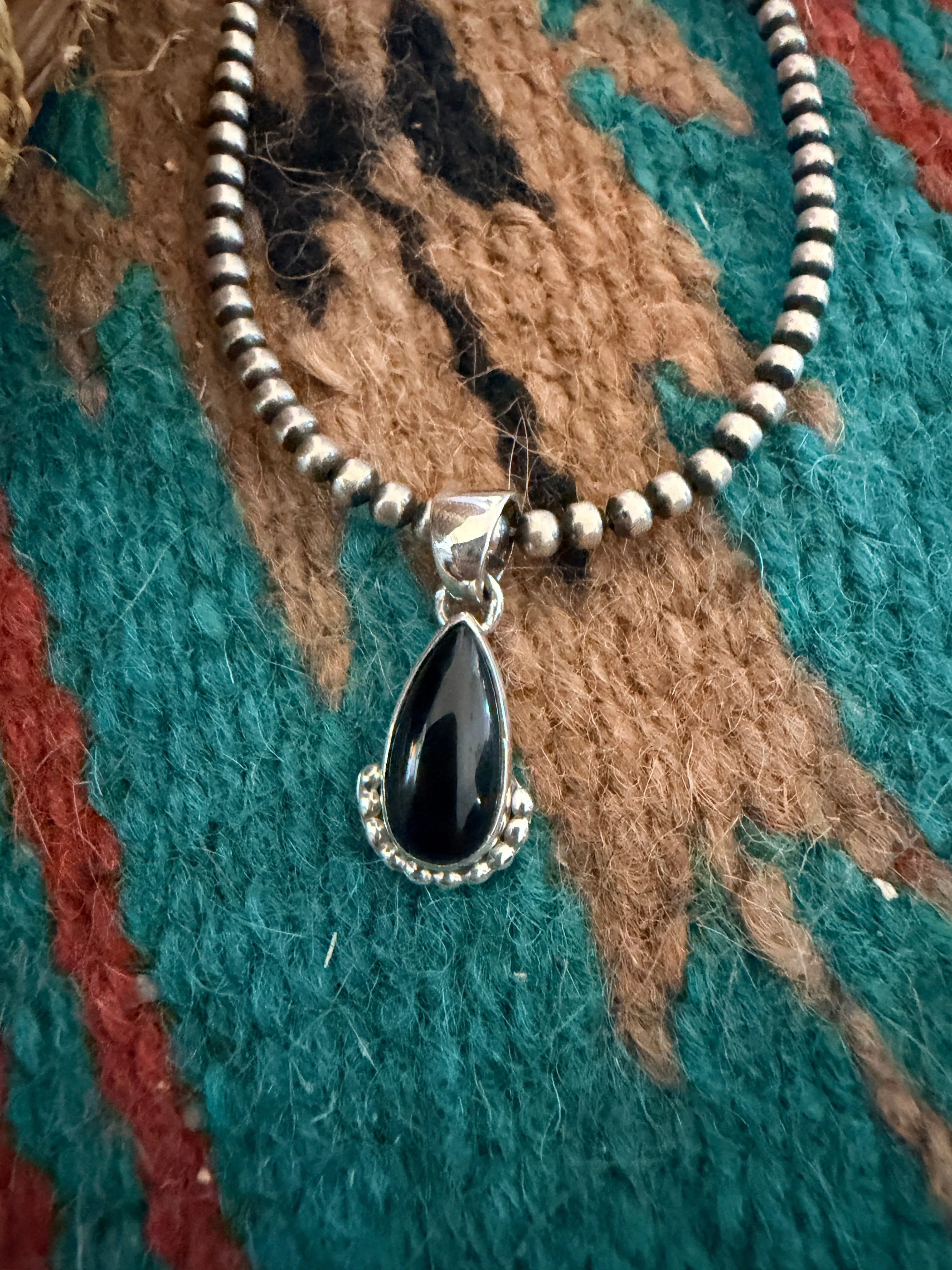 Handcrafted Sterling Silver and Black Onyx Pendant