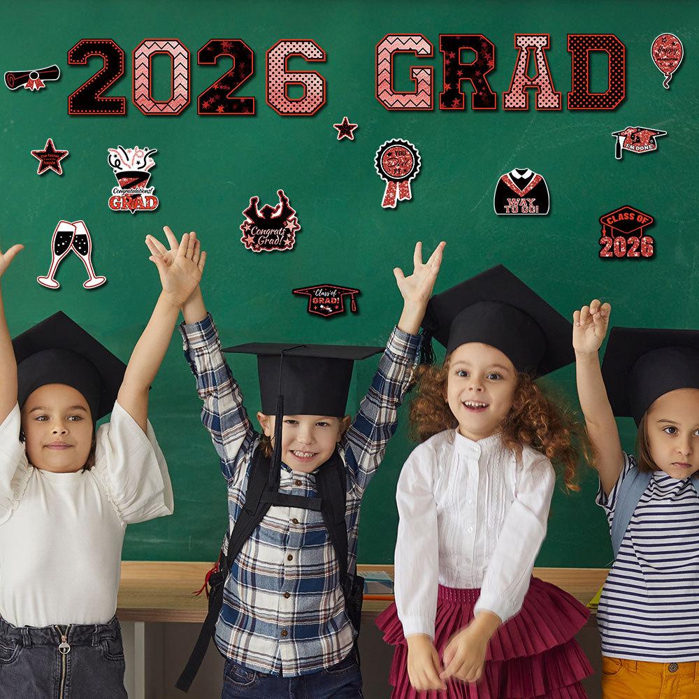 PSLEE 20 Pcs Graduation Magnets 2026 Cruise Door Car Magnets  Congrats Grad Cap Magnetic Decorations for Refrigerator Garage Cruise Door Party Stickers