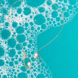 Geometric Copper and Pearl Necklace