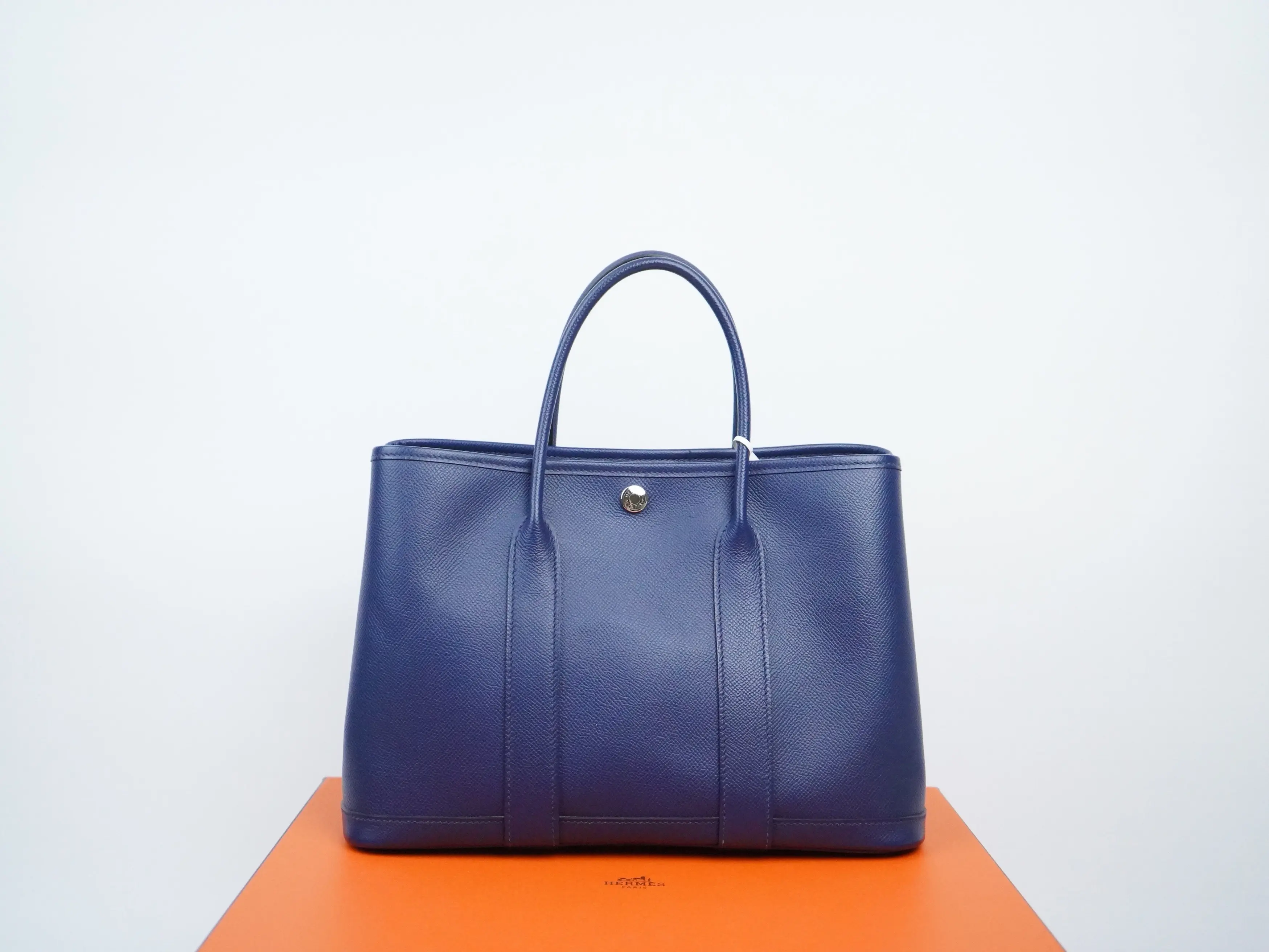Pre-owned HERMÈS epsom Tote Bags Hermes Negonda Garden Party 30 TPM Bleu Saphir