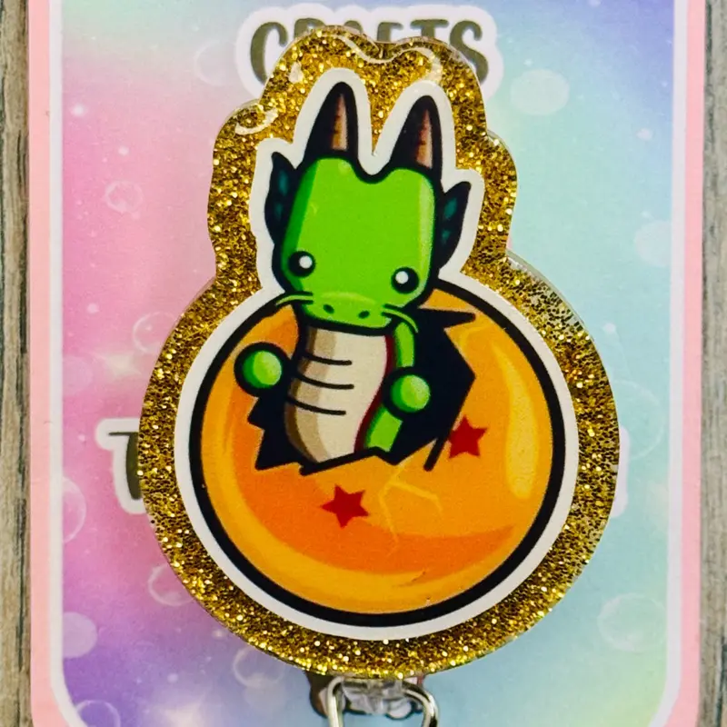 Anime Dragon Badge Reel/ID Clip-Retractable Clips-(Alligator, Belt, MRI Safe, Carabiner) & Non-Retractable Clips