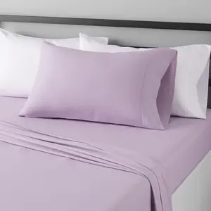 Lightweight Super Easy Care Wrinkle Free Microfiber 3 Sheet with 14-Inch Deep Pockets, Twin, Frosted Lavender,,, Men  Women