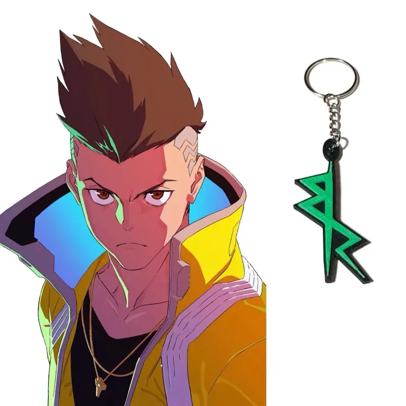 Cyberpunk Edgerunners David Martinez-Themed Customized Collectible Keychain - 3D Printed Key Rings, Night City Bold Detailing, Lightweight Easy to Carry Accessories, Must-Have for Fans