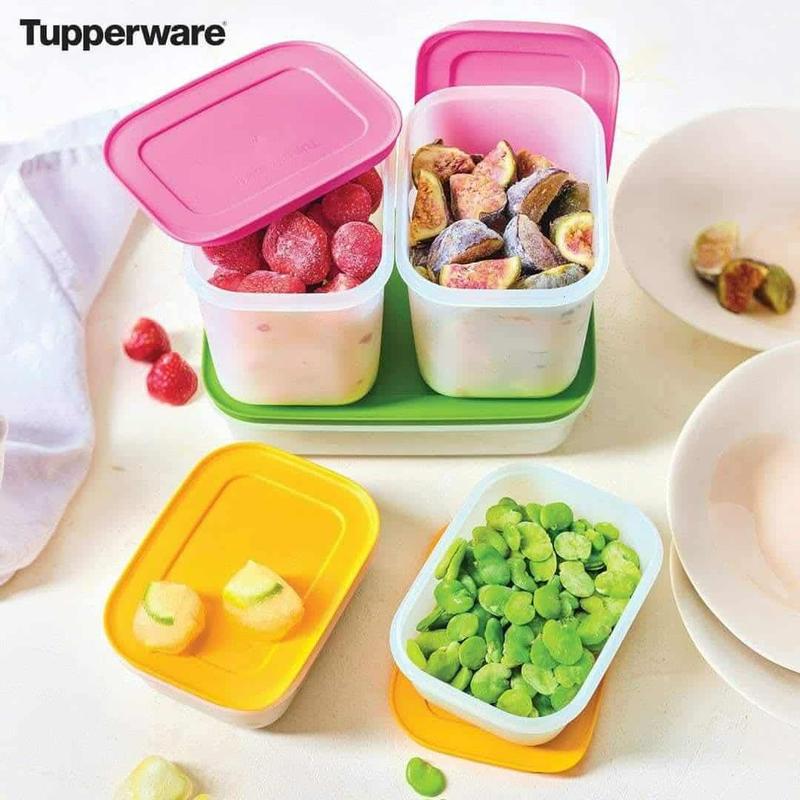 Tupperware FreezerMates Stackable Plastic Containers with Reusable ...