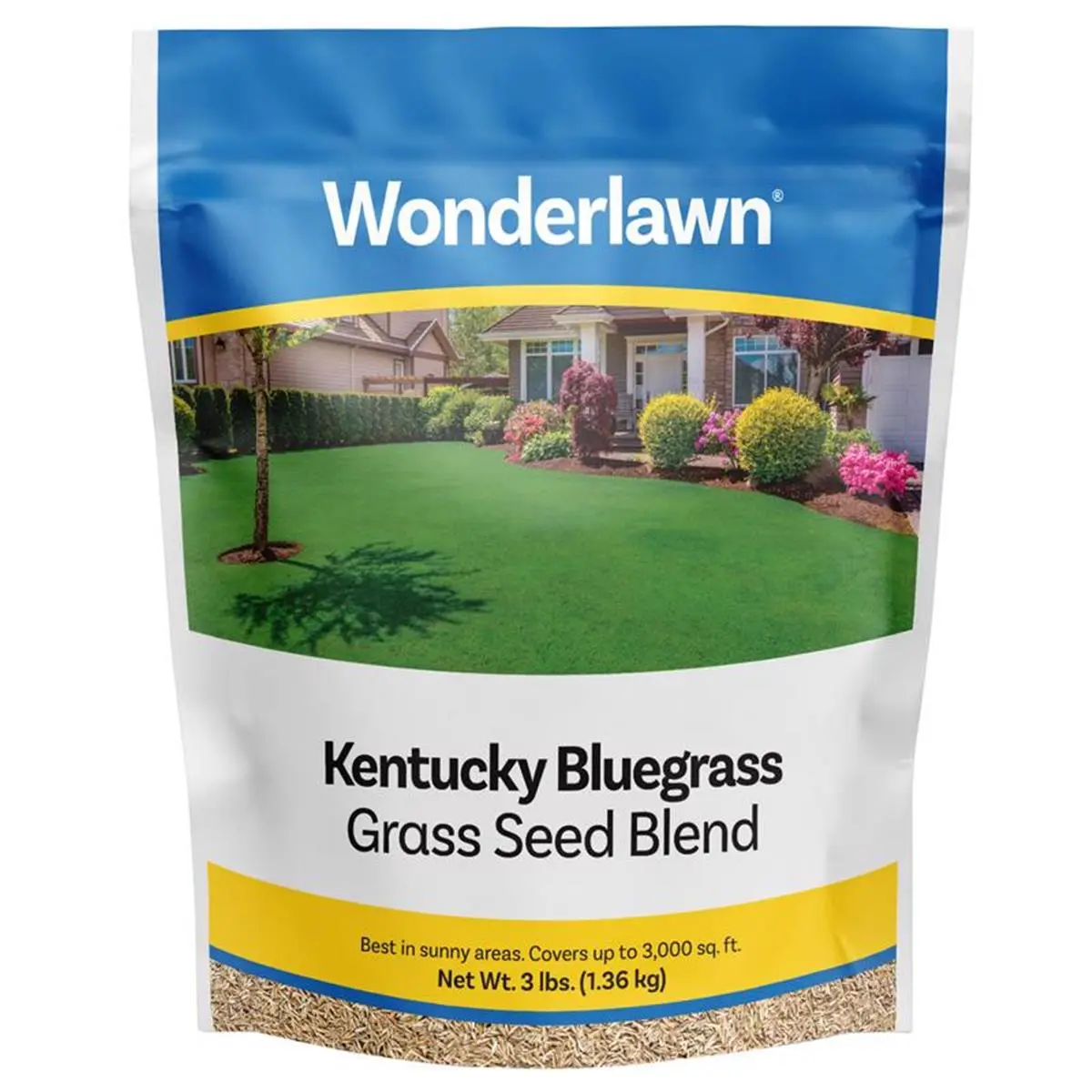 3 lbs Kentucky Bluegrass Sun or Shade Grass Seed