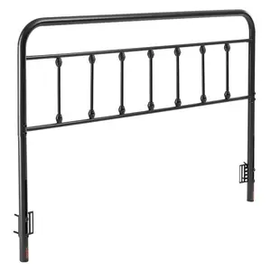 summervibes Height-Adjust Metal Headboard, Queen Size, 59.65in W x 40.55in H x 1.5in D, Ideal for Bedroom, Hotel, Black