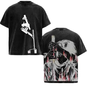 Yuta Okkotsu x Rika Jujutsu Kaisen Anime Graphic Double-Sided Washed Vintage Tee Unisex Oversize Heavy Cotton T-Shirt for Manga Lovers streetwear graphic tee