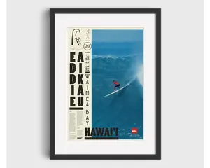 [Sale up to 50%] 2013 EDDIE AIKAU Surf Contest Competition poster Print - Vintage Surfing Poster, Retro Surf Poster, Beach Decor, Surfing Print Photo Artistic