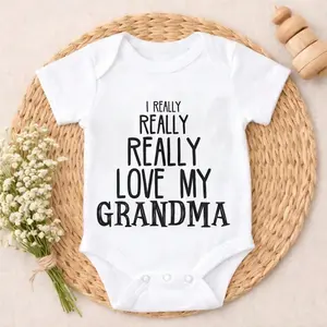 I Really Really Love My Grandma Baby Bodysuit Funny Jumper for Infants Funny Baby   New Parent Gift Popular Breathable Cotton Funny Sarcastic  Novelty