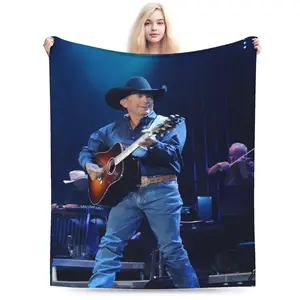 George Strait Country Music Inspired Ultra-Soft Flannel Blanket – Cozy All-Season Throw for Living Room, Office, Sofa, or Travel – Perfect Gift for Country Music Fans – Home Decor Accessory