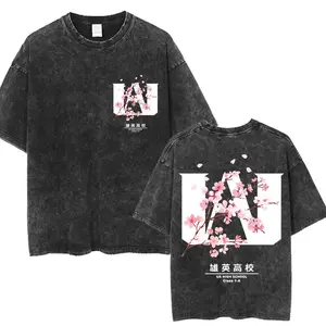 Washed Vintage Anime My Hero Academia Academia T Shirt Eraser Head Aizawa3 Shouta T-shirt Men's Cotton Casual Oversized T-shirts