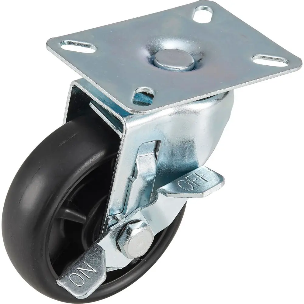 Global Industrial 243293 4 in. Brake Casters, Compatible with Nexel Merchandisers, Refrigerators & Freezers, Brake Caster