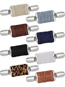 8-Pcs Fit Dress Cinch Adjustable Clips Set Shawl Sweater Cardigan Collar Clips Shirt Brooch Elastic Hat Waist Back Cincher