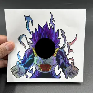 Anime Purple Aura Rage Transformation Holographic Sticker Waterproof UV Resistan