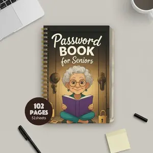 A5 Spiral Password Organizer Notebook, Thick Paper, Durable Hard Cover, Letter Tabs, Simple Internet Login Journal, Hardcover Journal Notebook for Home Office Use