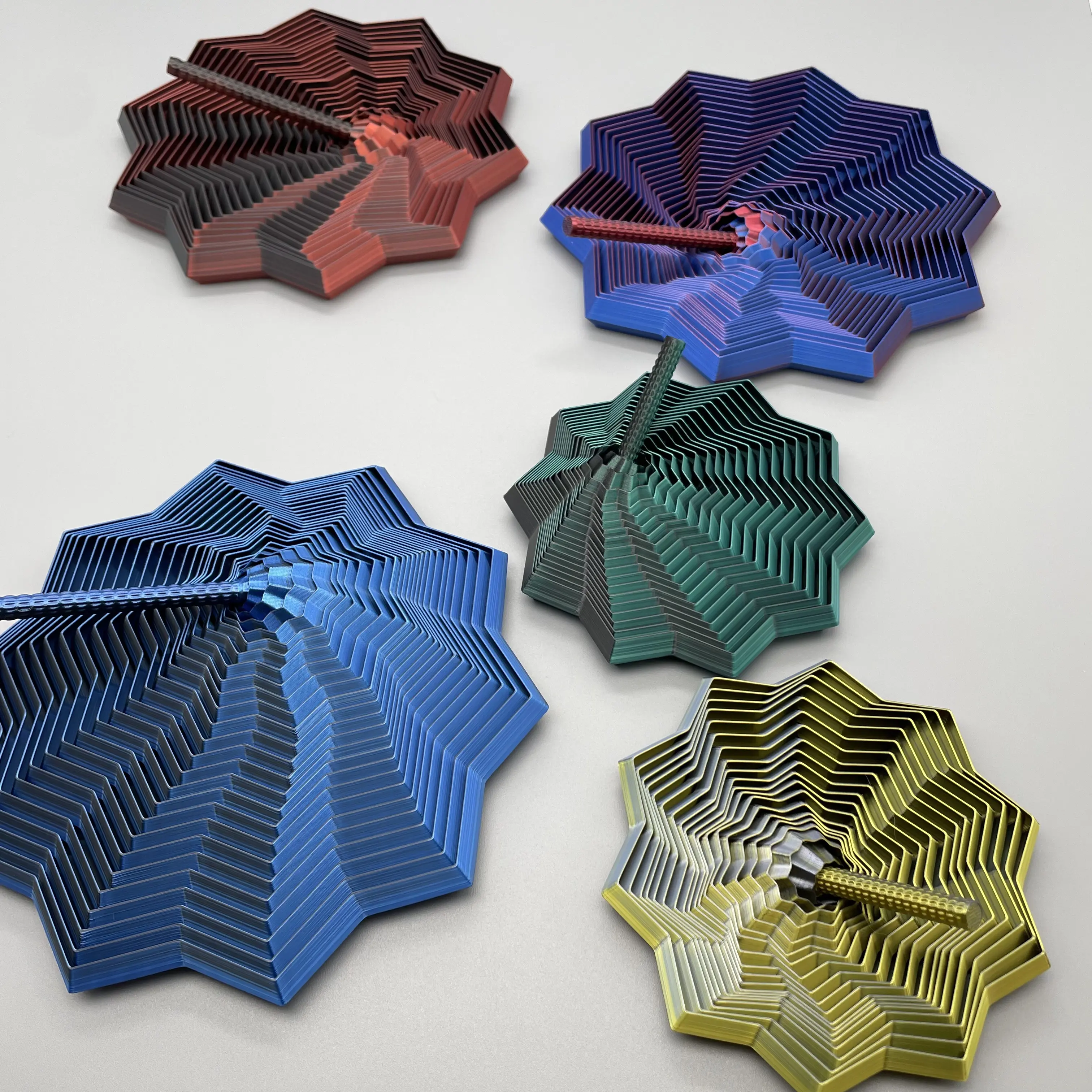Expanded Sensory Fidget Star with Handle - Very Satisfying Sight and Sound with Hypnotizing Visual Fidget Toy