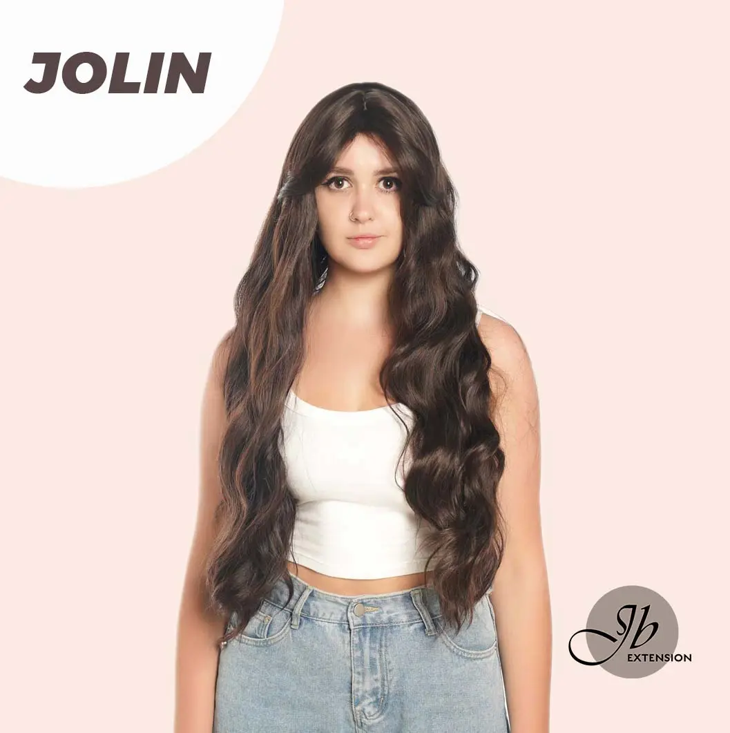 JBEXTENSION 32 Inches Extra Long Body Wave Nature Brown Wig With Bangs JOLIN JBEXTENSION 32 Inches Extra Long Body Wave Nature Brown Wig With Bangs JOLIN