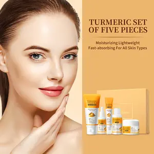 Beautyturess Holiday Gift Set | Turmeric Skincare 5-Piece Set | Turmeric Root Extract & Vitamin C | Hydrating & Gentle Care | Suitable for All Skin Types | A Perfect Gift for Mom, Christmas, or Travel