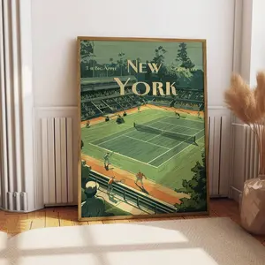 Vintage Tennis Wall Art Print | Tennis Print | Tennis Poster Decor Glossy (No Frame)