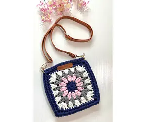 Handmade Granny Square Crochet Bag | Boho Shoulder Purse | Eco-Friendly Yarn | Handmade Woven