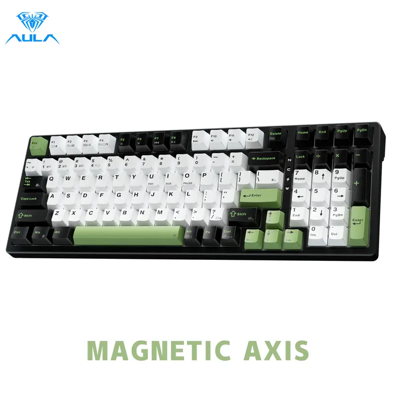 AULA F98X Full-Size Wireless Mechanical Gaming Keyboard - Magnetic Switch, RGB Backlight, Tri-Mode BT5.0-2.4GHz-USB-C, Gasket Hot Swappable, Rapid Trigger, PC Accessories for PC-Laptop-Tablet-Gaming Console-Smartphone, Keyboards for Work, Boyfriend Gift