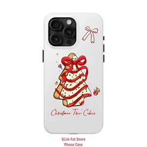 Christmas Tree Cake Coquette iPhone Case for iPhone 11 12 13 14 15 16 17 Pro – Cute Holiday Phone Cover		