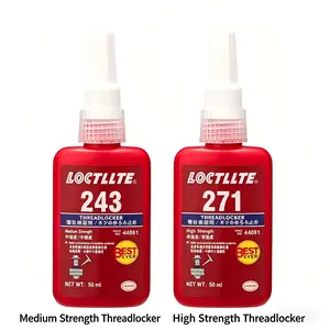 Thread Locking Agent Set, 243 Blue Medium Strength and 271 High Strength, Anti-Corrosion Metal Screw Sealant for Fasteners