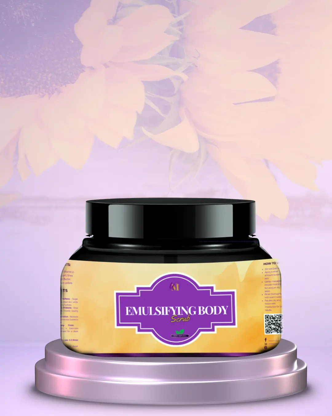 Emulsifying Body Scrub - Gentle Exfoliating Foaming Scrub for Sensitive Skin - Skin Repair Formula for Smooth and Moisturized Skin Exfoliate Smoother