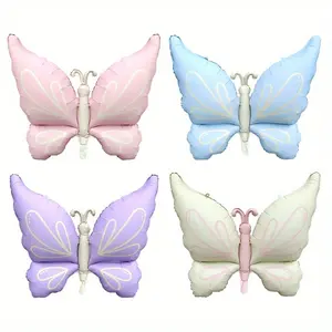 1/2pcs Large Wing Butterfly Aluminum Foil Balloons for Birthday Party Decorations, Outdoor Event Atmosphere Props, Room Wall Decor, Balloon Arch Backdrop