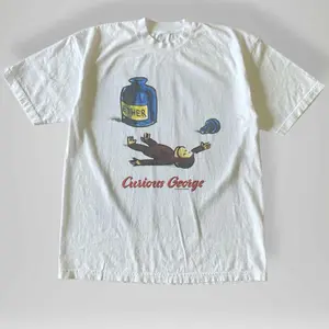 Gildan Men's And Women's T-Shirt, Vintage Style 90s Curious George Ether T Shirt, Animal T-Shirt, Unisex Vintage Graphic Tees Gothic Grunge Y2K Emo Scene Amity Affliction Style Clothes Men Women Streetwear Summer