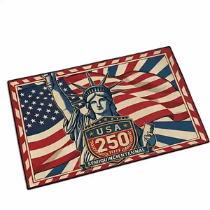 2D American Independence 250th Anniversary Mat, Diatomaceous Earth Material, Non-Slip Rubber Bottom, Durable and Washable, Indoor Outdoor Use