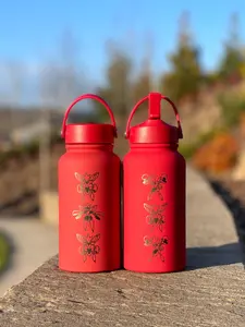 Scizor Water Bottle Engraved Waterbottle with Mega Scizor, Johto Bug Steel Coffee Tumbler Thermos Flask, Gamer Anniversary Gift